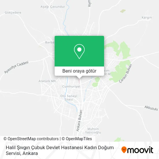Halil Şıvgın Çubuk Devlet Hastanesi Kadın Doğum Servisi harita
