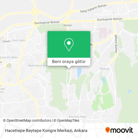 Hacettepe Beytepe Kongre Merkezi harita