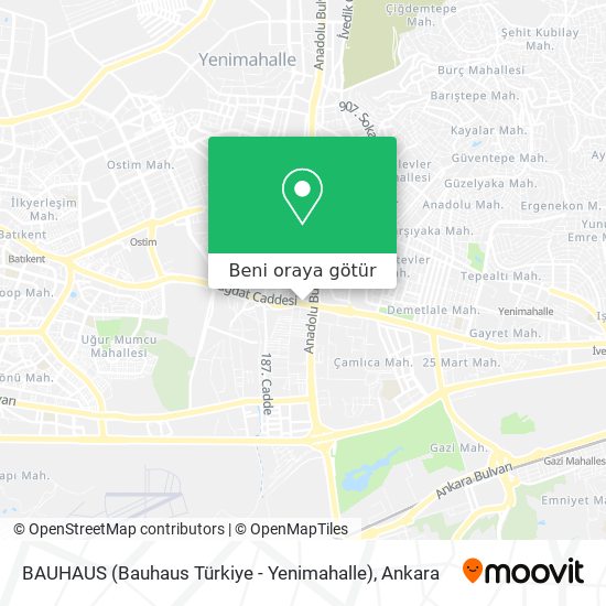 BAUHAUS (Bauhaus Türkiye - Yenimahalle) harita