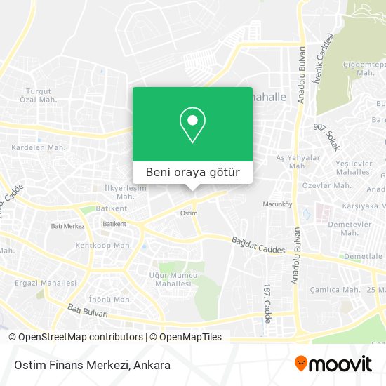 Ostim Finans Merkezi harita