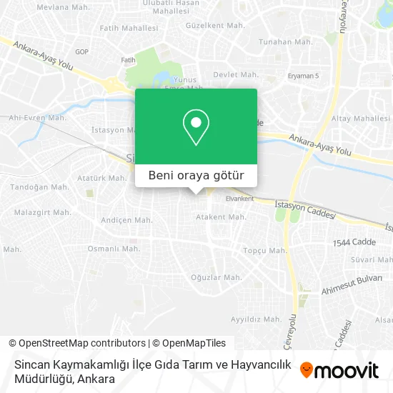 Sincan Kaymakamlığı İlçe Gıda Tarım ve Hayvancılık Müdürlüğü harita