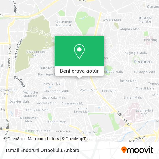 İsmail Enderuni Ortaokulu harita