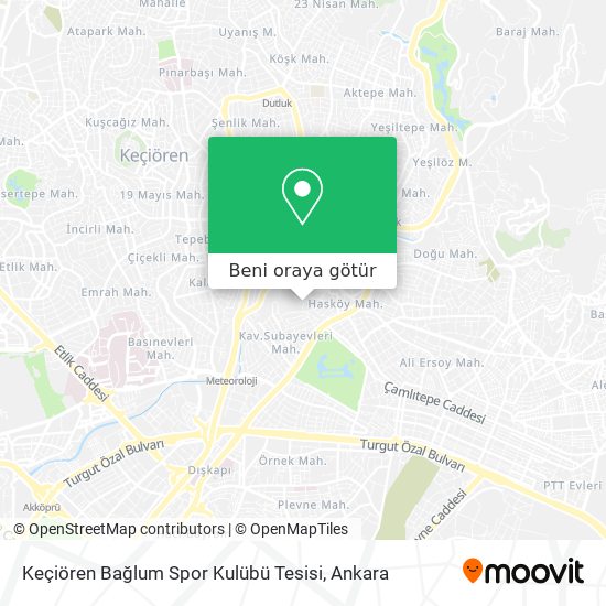 Keçiören Bağlum Spor Kulübü Tesisi harita