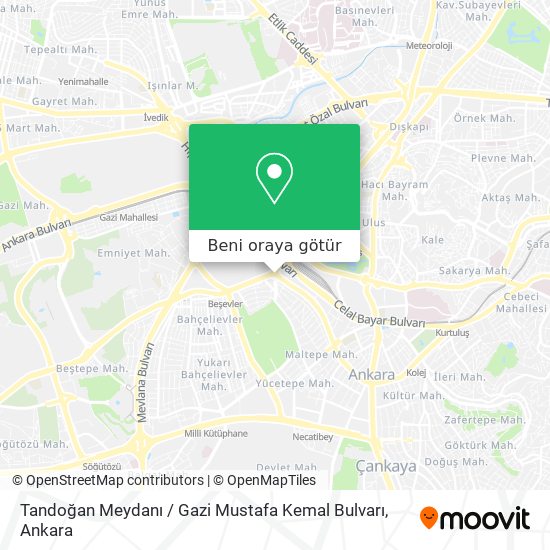 Tandoğan Meydanı / Gazi Mustafa Kemal Bulvarı harita