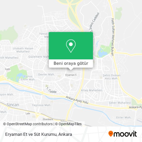 Eryaman Et ve Süt Kurumu harita