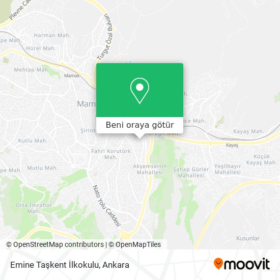 Emine Taşkent İlkokulu harita