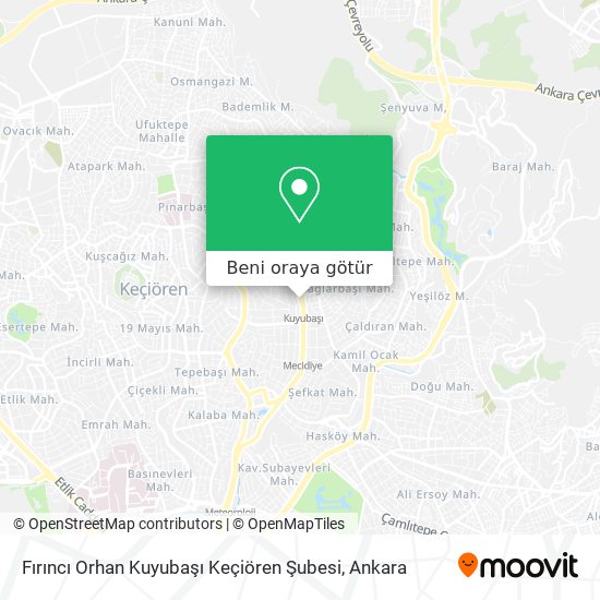 Fırıncı Orhan Kuyubaşı Keçiören Şubesi harita