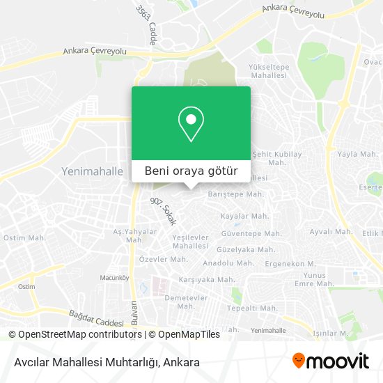 Avcılar Mahallesi Muhtarlığı harita