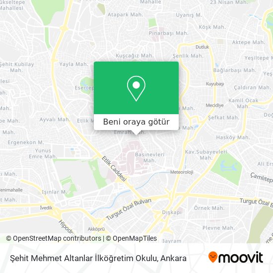 Şehit Mehmet Altanlar İlköğretim Okulu harita