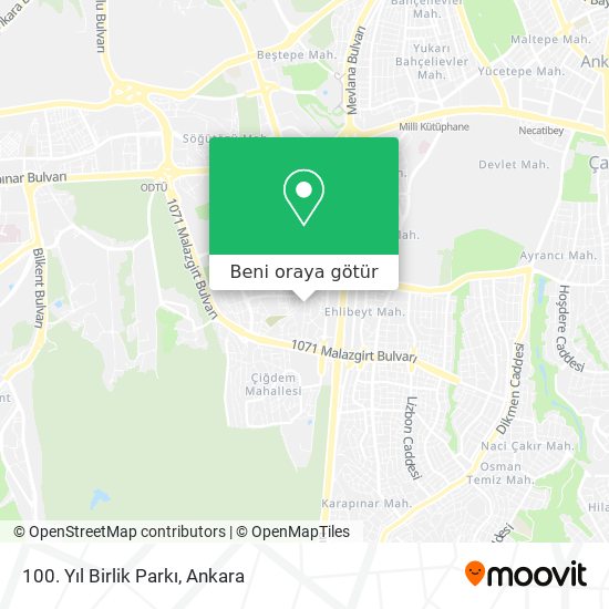 100. Yıl Birlik Parkı harita