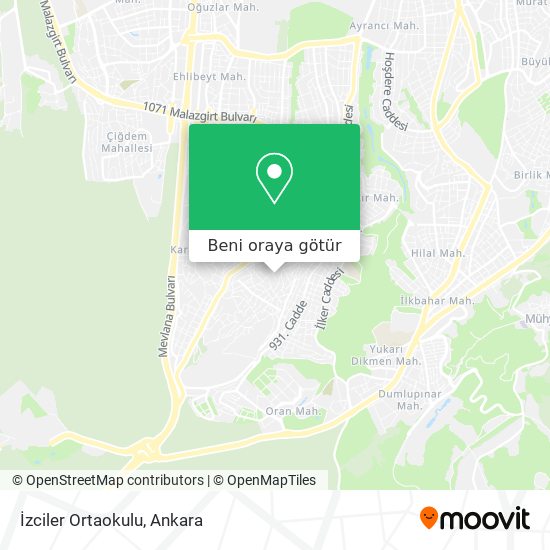 İzciler Ortaokulu harita
