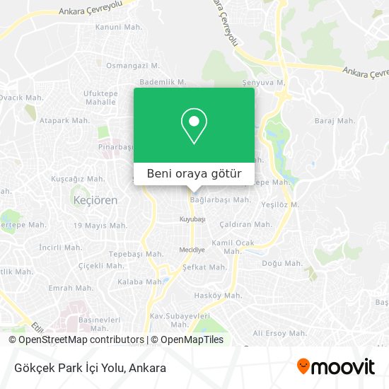 Gökçek Park İçi Yolu harita