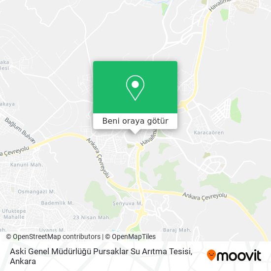 Aski Genel Müdürlüğü Pursaklar Su Arıtma Tesisi harita