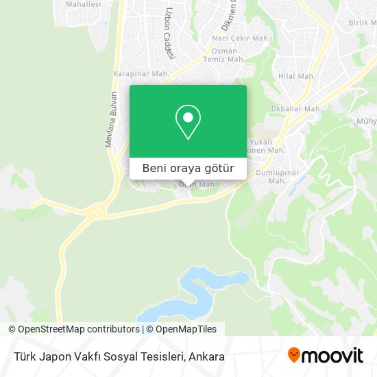 Türk Japon Vakfı Sosyal Tesisleri harita