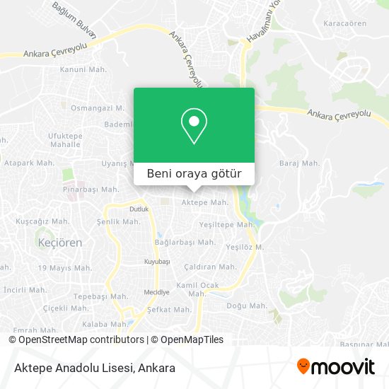 Aktepe Anadolu Lisesi harita