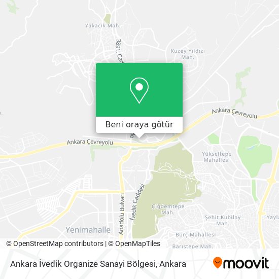 Ankara İvedik Organize Sanayi Bölgesi harita