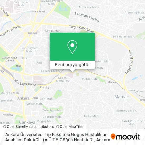 Ankara Üniversitesi Tıp Fakültesi Göğüs Hastalıkları Anabilim Dalı-ACİL harita
