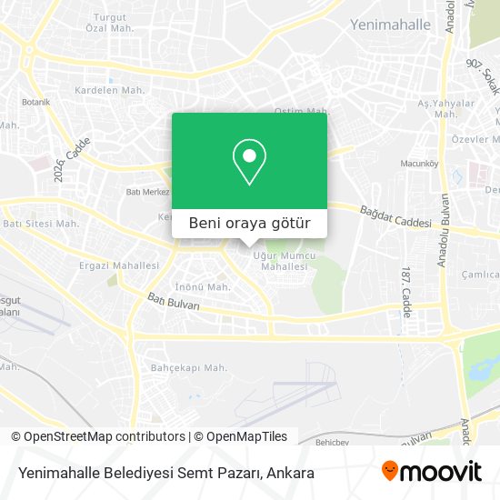 Yenimahalle Belediyesi Semt Pazarı harita