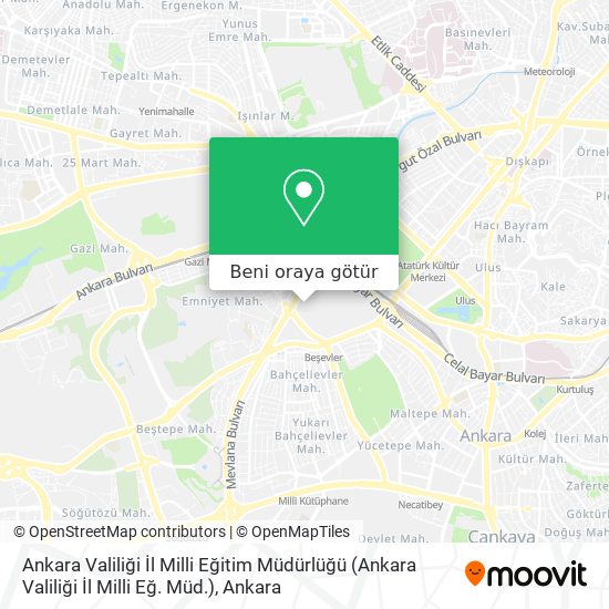 Ankara Valiliği İl Milli Eğitim Müdürlüğü (Ankara Valiliği İl Milli Eğ. Müd.) harita