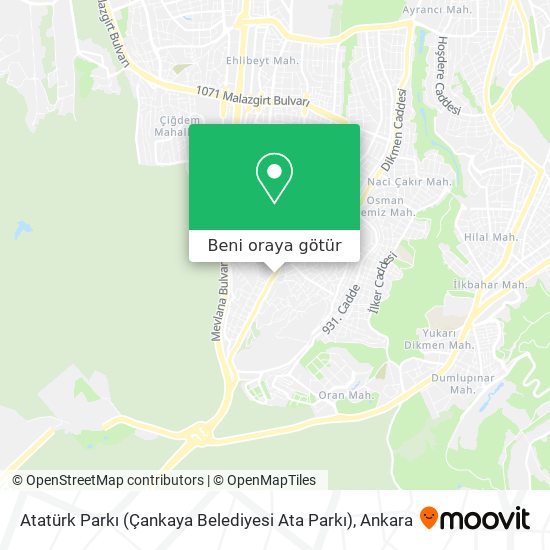 Atatürk Parkı (Çankaya Belediyesi Ata Parkı) harita