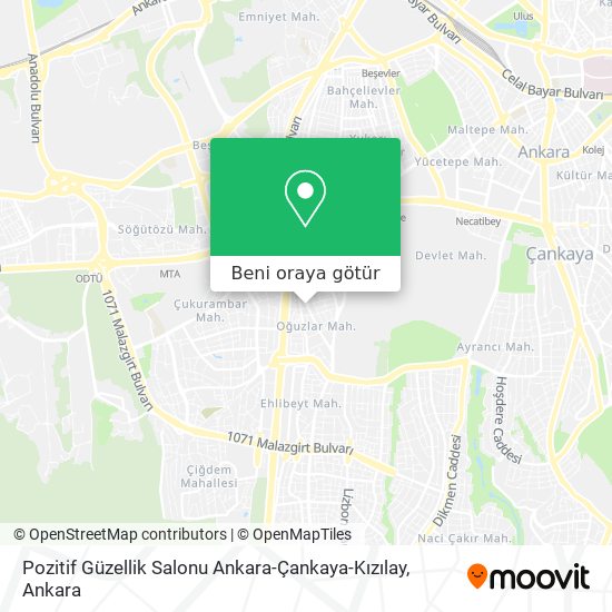 Pozitif Güzellik Salonu Ankara-Çankaya-Kızılay harita