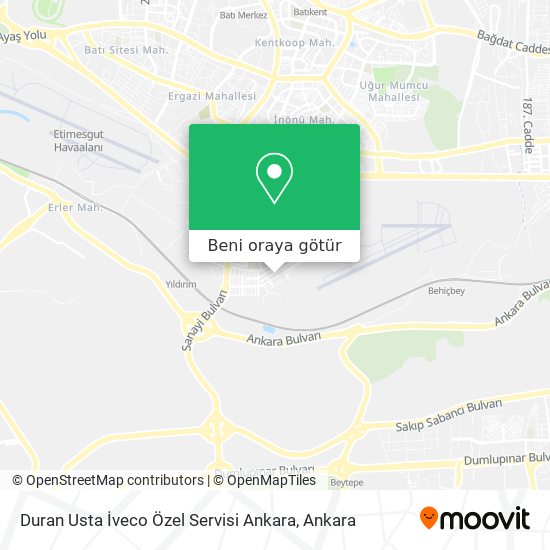 Duran Usta İveco Özel Servisi Ankara harita