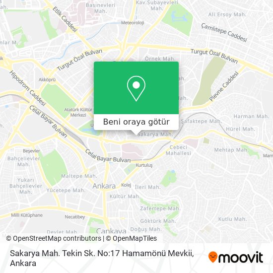 Sakarya Mah. Tekin Sk. No:17 Hamamönü Mevkii harita