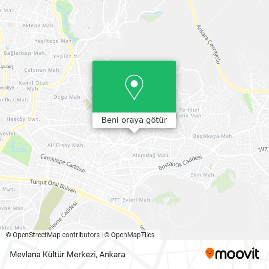 Mevlana Kültür Merkezi harita