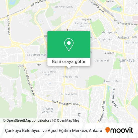 Çankaya Belediyesi ve Agsd Eğitim Merkezi harita