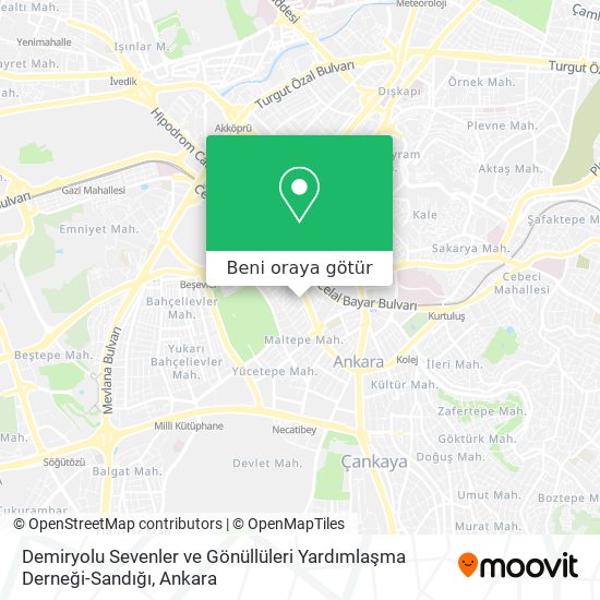 Demiryolu Sevenler ve Gönüllüleri Yardımlaşma Derneği-Sandığı harita