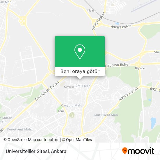 Üniversiteliler Sitesi harita