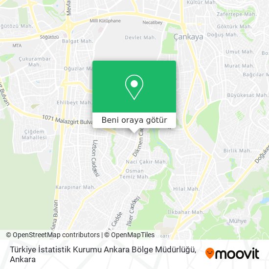 Türkiye İstatistik Kurumu Ankara Bölge Müdürlüğü harita