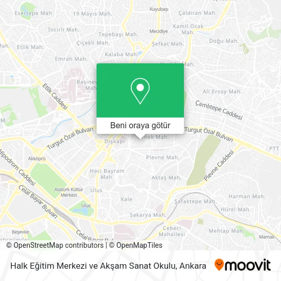 Halk Eğitim Merkezi ve Akşam Sanat Okulu harita