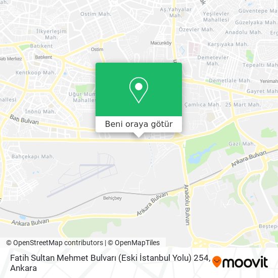 Fatih Sultan Mehmet Bulvarı (Eski İstanbul Yolu) 254 harita