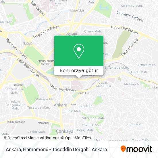 Ankara, Hamamönü - Taceddin Dergâhı harita