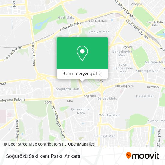 Söğütözü Saklıkent Parkı harita