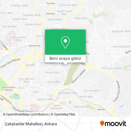 Çalışkanlar Mahallesi harita
