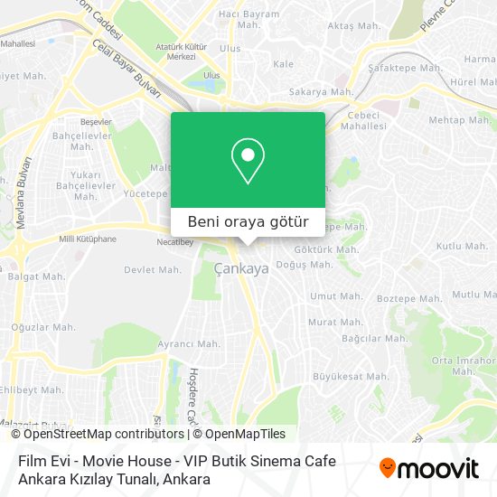 Film Evi - Movie House - VIP Butik Sinema Cafe Ankara Kızılay Tunalı harita