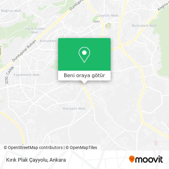 Kırık Plak Çayyolu harita