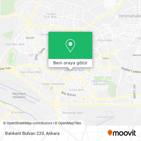 Batıkent Bulvarı 220 harita