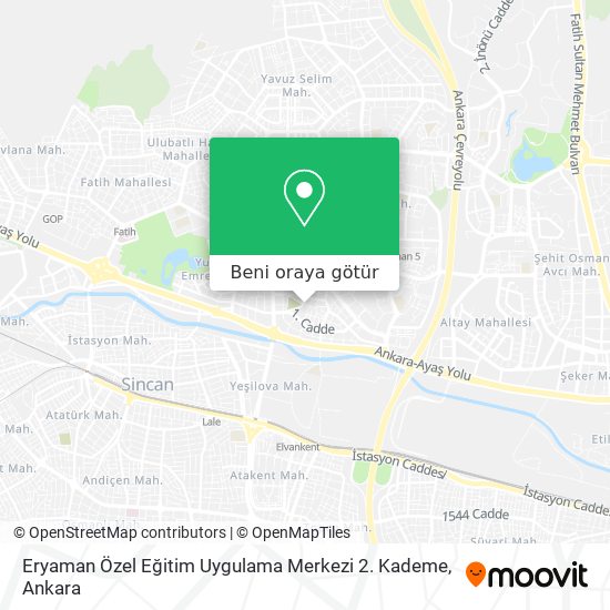 Eryaman Özel Eğitim Uygulama Merkezi 2. Kademe harita