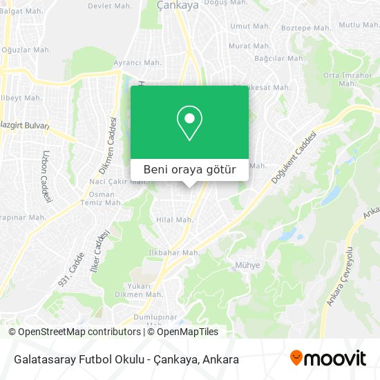 Galatasaray Futbol Okulu - Çankaya harita