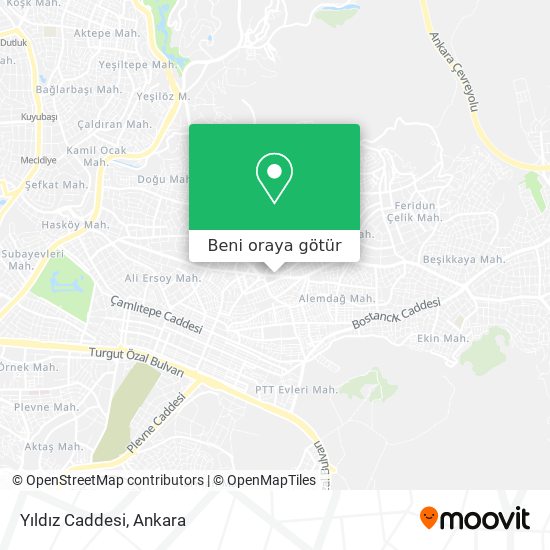 Yıldız Caddesi harita
