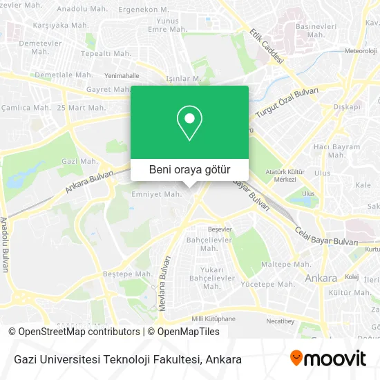 Gazi Universitesi Teknoloji Fakultesi harita