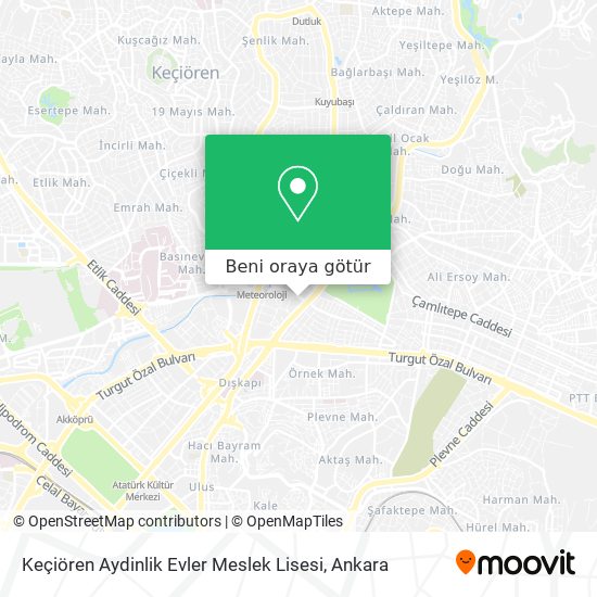 Keçiören Aydinlik Evler Meslek Lisesi harita