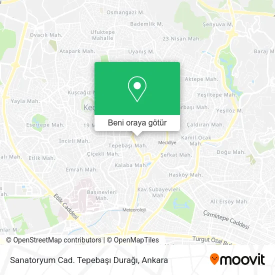 Sanatoryum Cad. Tepebaşı Durağı harita