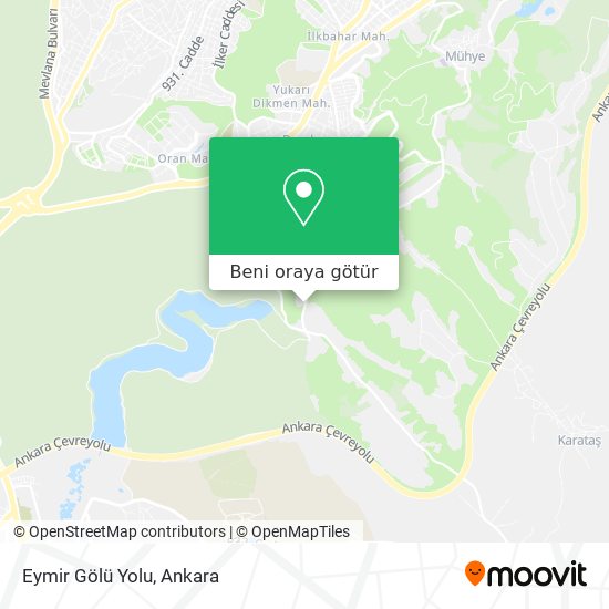 Eymir Gölü Yolu harita