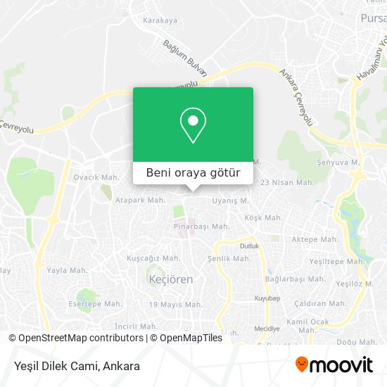Yeşil Dilek Cami harita