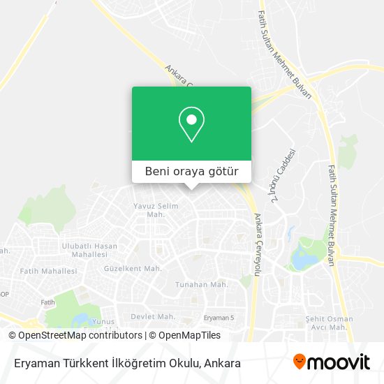 Eryaman Türkkent İlköğretim Okulu harita
