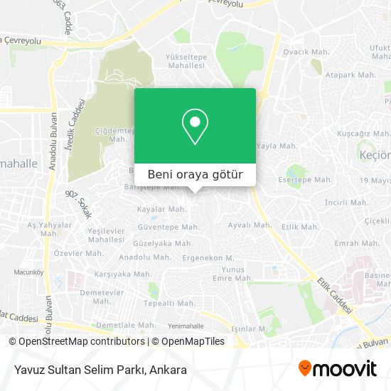 Yavuz Sultan Selim Parkı harita